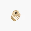 Discount Balaboosté Bague 3 rangs à médaille Acier Inoxydable - doré et noir