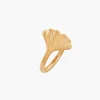 Store Balaboosté Bague feuille Gingko Acier Inoxydable