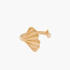 Store Balaboosté Bague feuille Gingko Acier Inoxydable