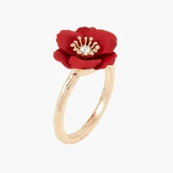 Sale Balaboosté Bague fleur rouge