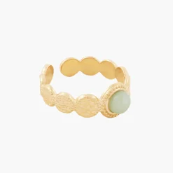 New Balaboosté Bague martelé acier inoxydable