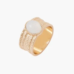 Sale Balaboosté Bague martelée avec pierre fantaisie