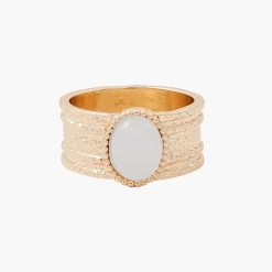 Sale Balaboosté Bague martelée avec pierre fantaisie