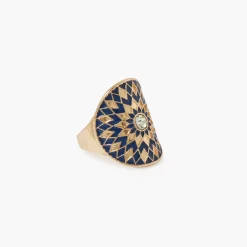 Outlet Balaboosté Bague mosaïque bleu et doré