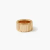 Best Sale Balaboosté Bague épaisse striée dorée