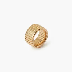 Best Sale Balaboosté Bague épaisse striée dorée