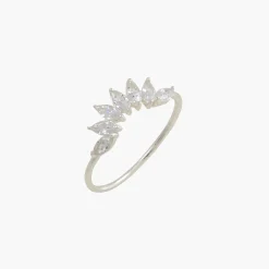 Sale Balaboosté Bague pétales zirconium Argent Garanti
