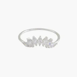 Sale Balaboosté Bague pétales zirconium Argent Garanti