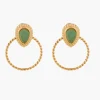 Online Balaboosté Boucles d'oreilles anneaux Acier Inoxydable - doré et vert