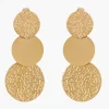 Clearance Balaboosté Boucles d'oreilles avec 3 disques martelés et lisses en acier