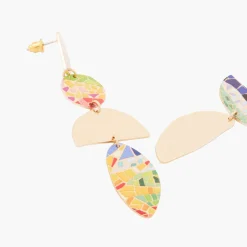 Cheap Balaboosté Boucles d'oreilles Balagane asymétriques à imprimé mosaïque