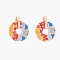 Shop Balaboosté Boucles d'oreilles Balagane rondes à imprimé mosaïque