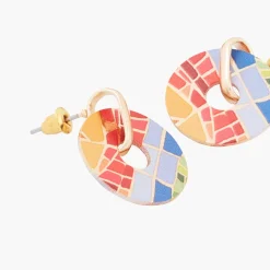 Shop Balaboosté Boucles d'oreilles Balagane rondes à imprimé mosaïque