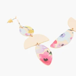 Clearance Balaboosté Boucles d'oreilles Balagane asymétriques à imprimé fleur