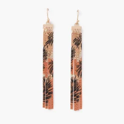 Best Balaboosté Boucles d'oreilles Balagane longues chaines à imprimé floral