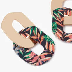 Cheap Balaboosté Boucles d'oreilles Balagane doubles anneaux imprimé floral
