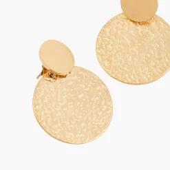 Fashion Balaboosté Boucles d'oreilles disques martelés Acier Inoxydable