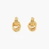 Cheap Balaboosté Boucles d'oreilles dorées anneaux entrelacés