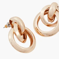 Discount Balaboosté Boucles d'oreilles dorées anneaux entrelacés