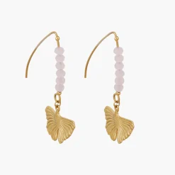 New Balaboosté Boucles d'oreilles feuille ginkgo Acier Inoxydable
