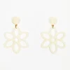 Best Balaboosté Boucles d'oreilles fleur en raphia - coloris ivoire