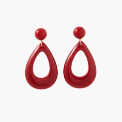 Cheap Balaboosté Boucles d'oreilles gouttes en résine rouge