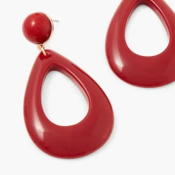 Cheap Balaboosté Boucles d'oreilles gouttes en résine rouge