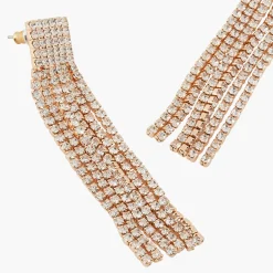 Cheap Balaboosté Boucles d'oreilles longues à franges strassées