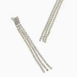 Cheap Balaboosté Boucles d'oreilles longues à strass argentées
