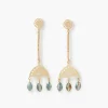 Best Balaboosté Boucles d'oreilles longues métal ajouré et perles à facettes