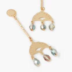 Best Balaboosté Boucles d'oreilles longues métal ajouré et perles à facettes