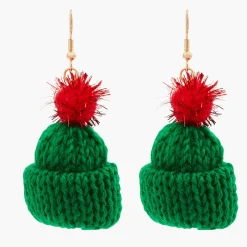 Sale Balaboosté Boucles d'oreilles Noël bonnet vert