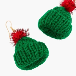 Sale Balaboosté Boucles d'oreilles Noël bonnet vert