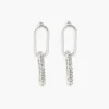 New Balaboosté Boucles d'oreilles ovales entrelacées à strass