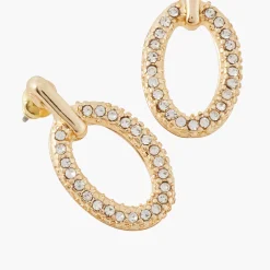 Online Balaboosté Boucles d'oreilles ovales à strass