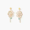 Cheap Balaboosté Boucles d'oreilles pendantes fleurs et strass
