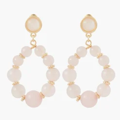 Hot Balaboosté Boucles d'oreilles pierres en Quartz