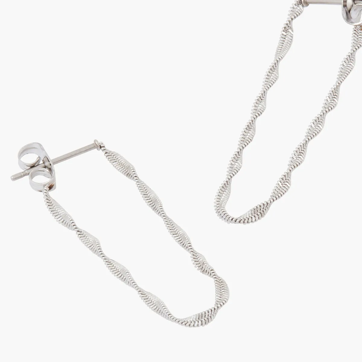 Fashion Balaboosté Boucles d'oreilles torsadées Acier Inoxydable