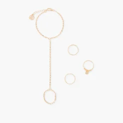 Shop Balaboosté Bracelet de main + set de 3 bagues