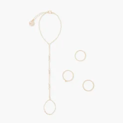 Flash Sale Balaboosté Bracelet de main + set de 3 bagues