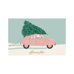 Best Sale Balaboosté Carte de vœux avec voiture ancienne et sapin