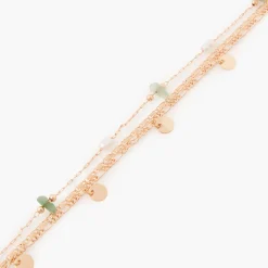 Online Balaboosté Chaine de cheville 3 rangs pierre d'Aventurine