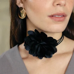 Shop Balaboosté Choker fleur en jeans