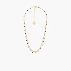 Best Balaboosté Collier 3 rangs à maillons et perles à facettes - acier inoxydable
