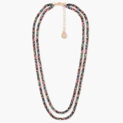 Sale Balaboosté Collier 2 rangs Balagane à imprimé floral