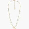 New Balaboosté Collier 2 rangs chaine en acier et pierres facettées