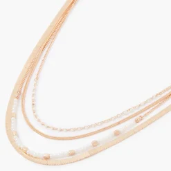 Outlet Balaboosté Collier 5 rangs chaine miroir et perles