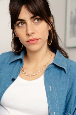 Best Balaboosté Collier 3 rangs chaines et perles