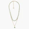 Outlet Balaboosté Collier 2 rangs chaîne et pierres avec pendentif