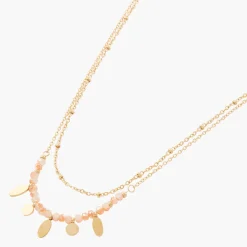 Cheap Balaboosté Collier 2 rangs perles facettées Acier Inoxydable